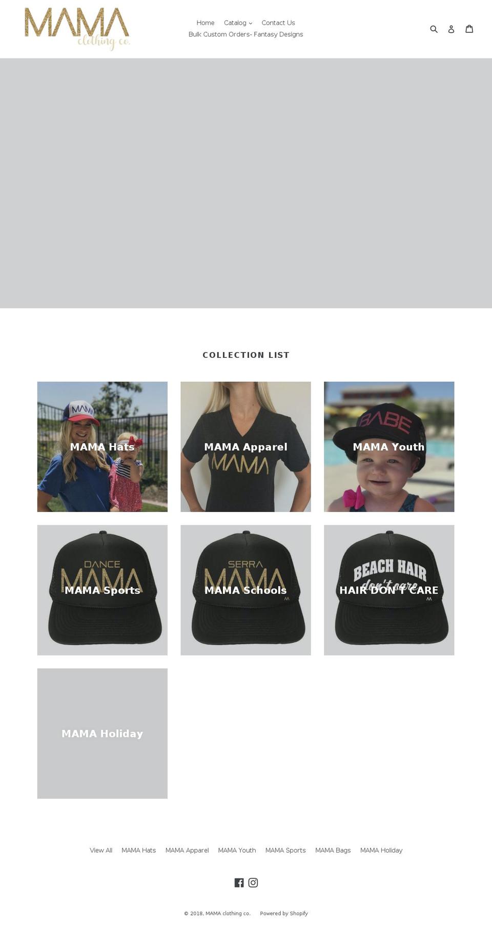 mamaclothingco.com shopify website screenshot