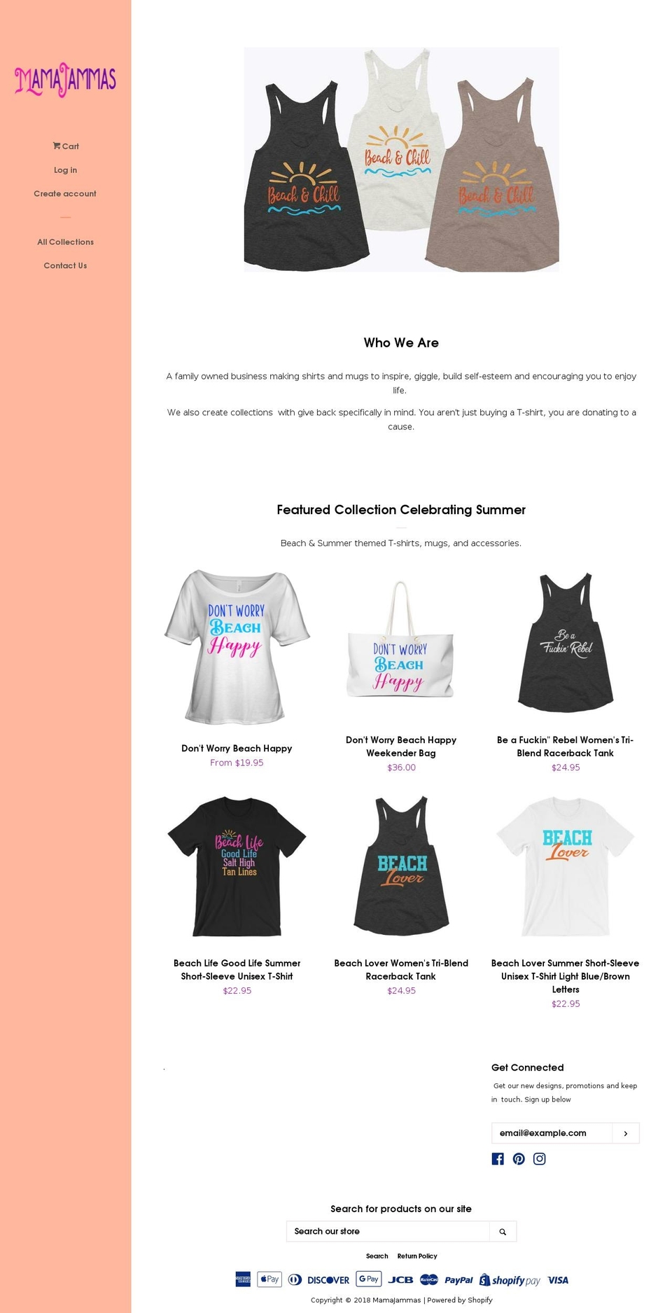 mamajammas.com — Shopify storefront screenshot
