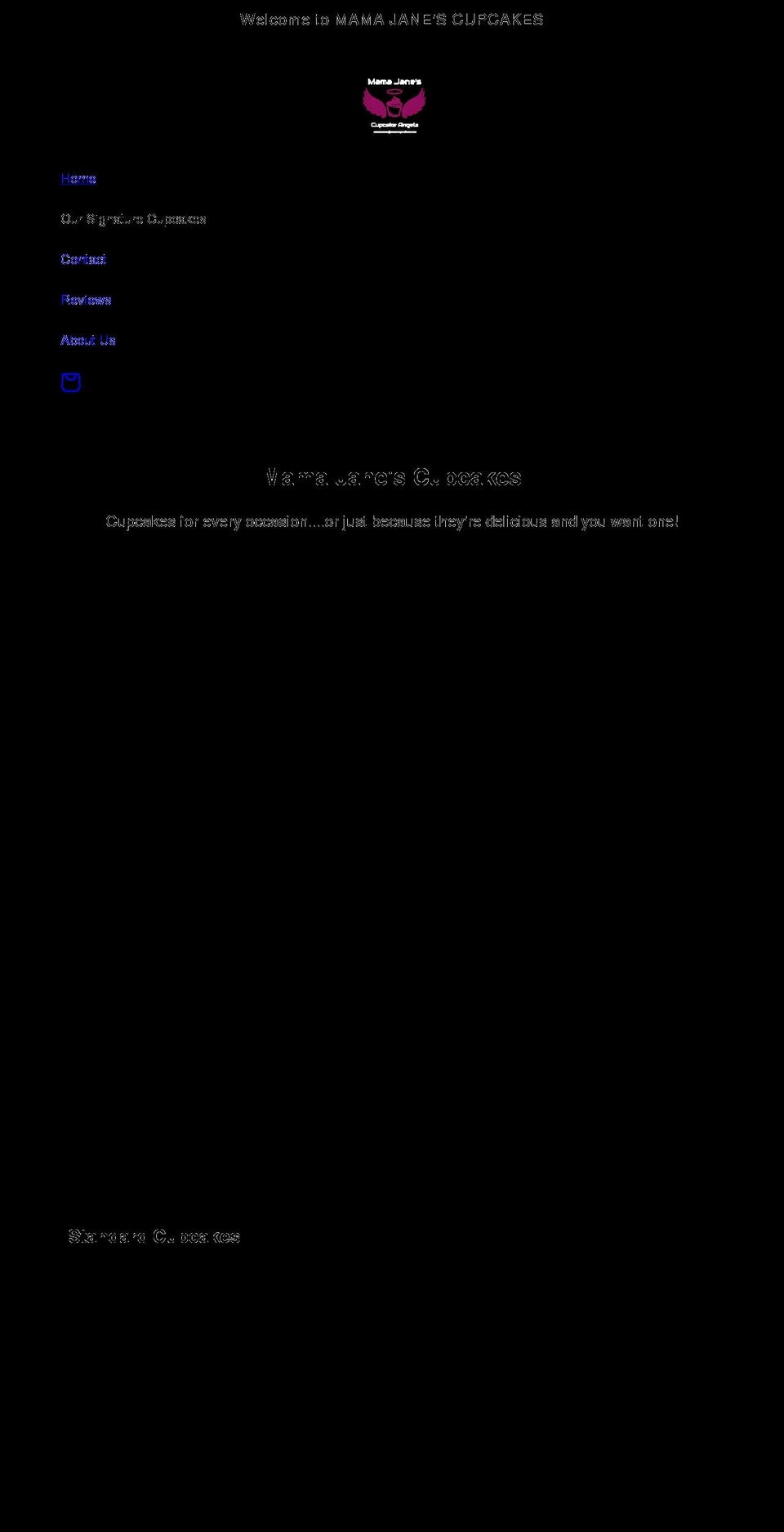 mamajanescupcakes.com shopify website screenshot