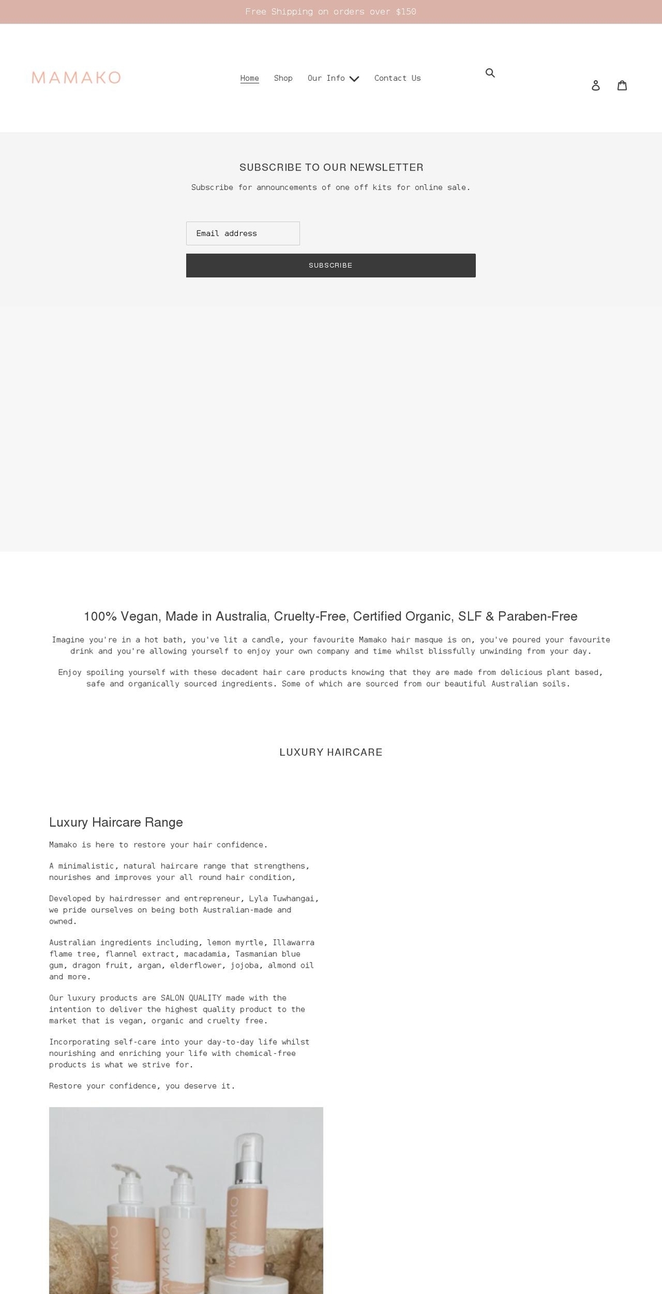 mamako.co shopify website screenshot