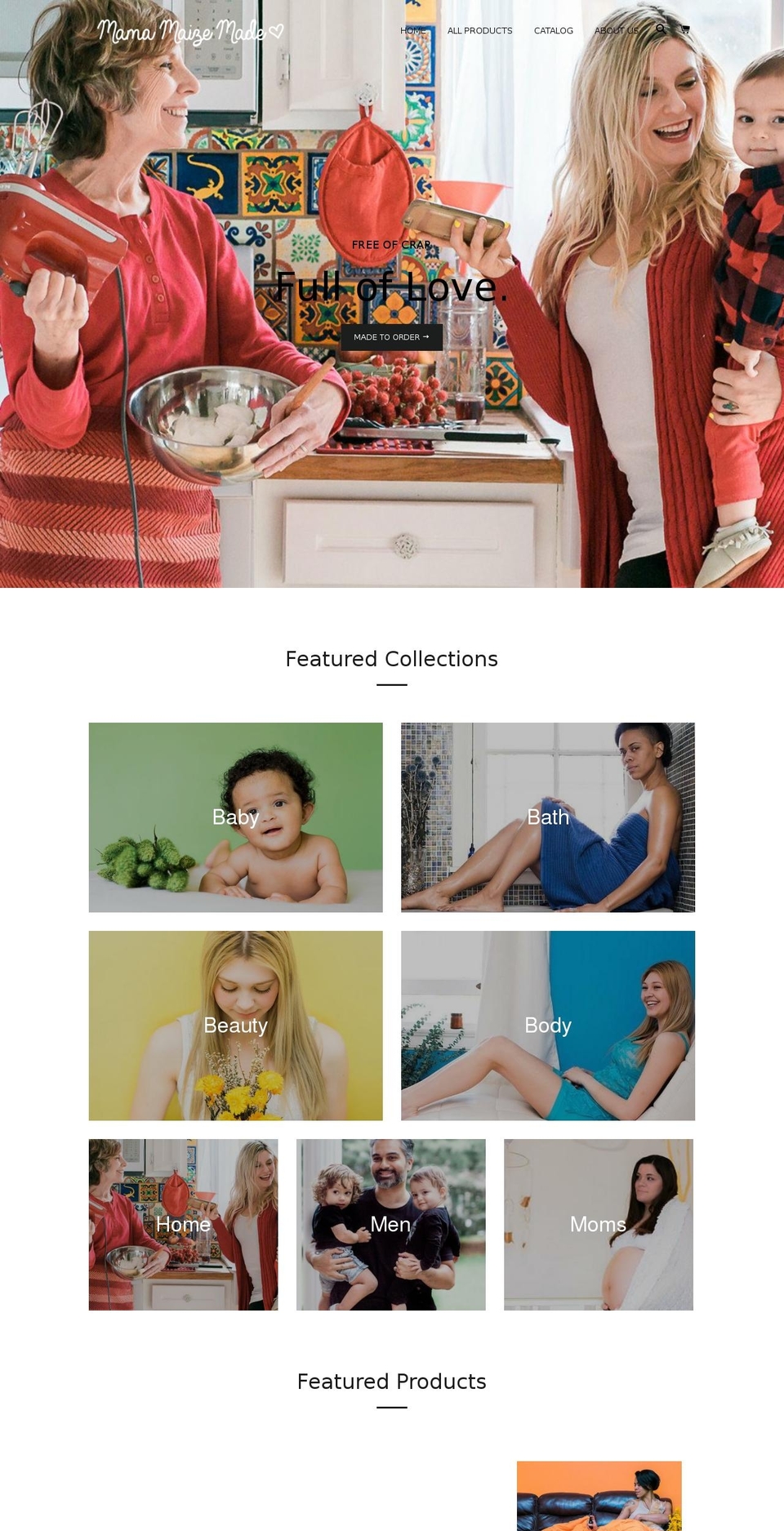 mamamaizemade.com shopify website screenshot