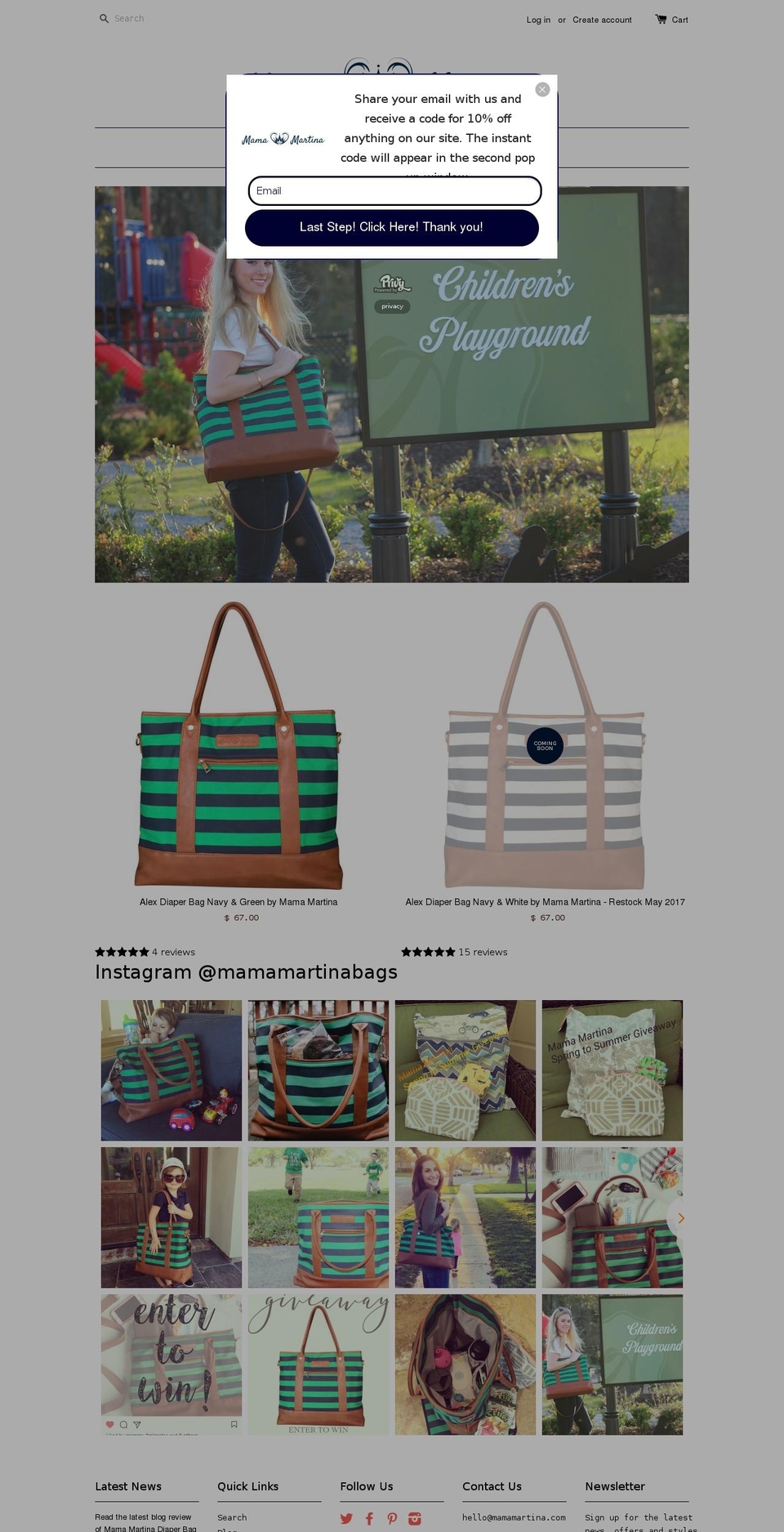 mamamartina.com shopify website screenshot