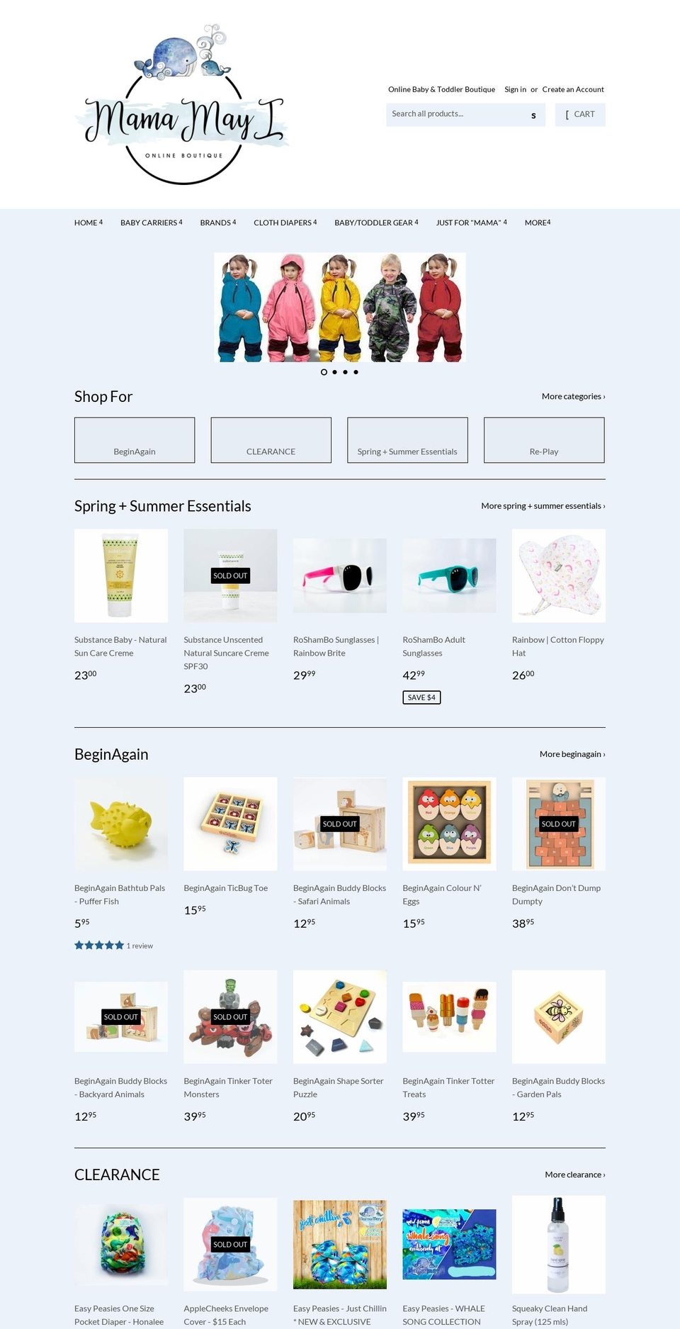mamamayi.ca shopify website screenshot