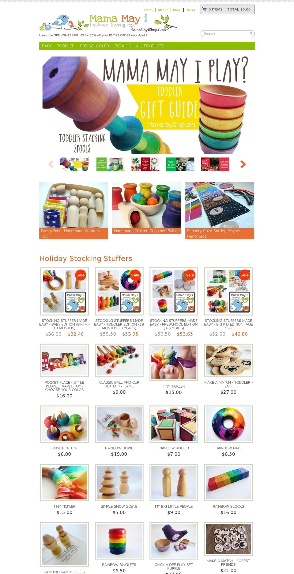 mamamayishop.com shopify website screenshot