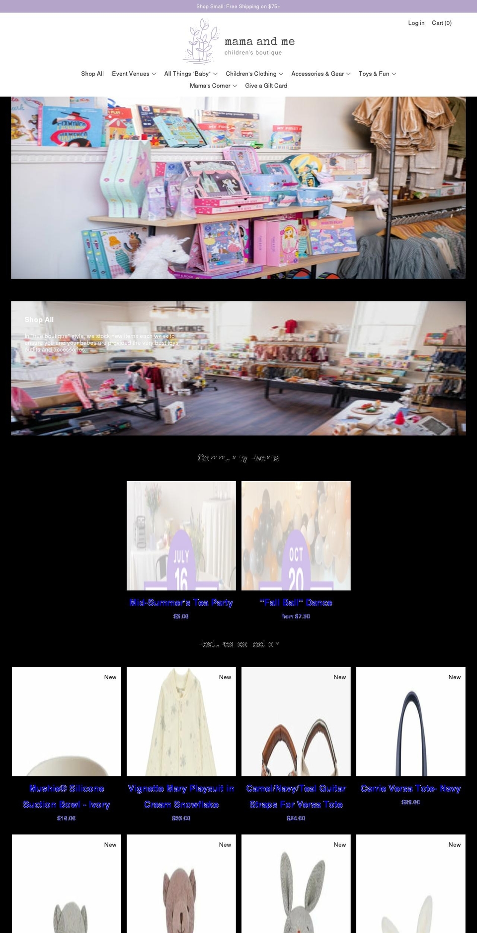 mamamechildrensboutique.com shopify website screenshot