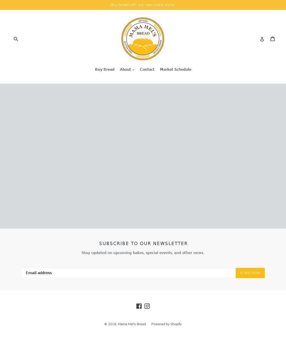 mamamelsbread.com shopify website screenshot