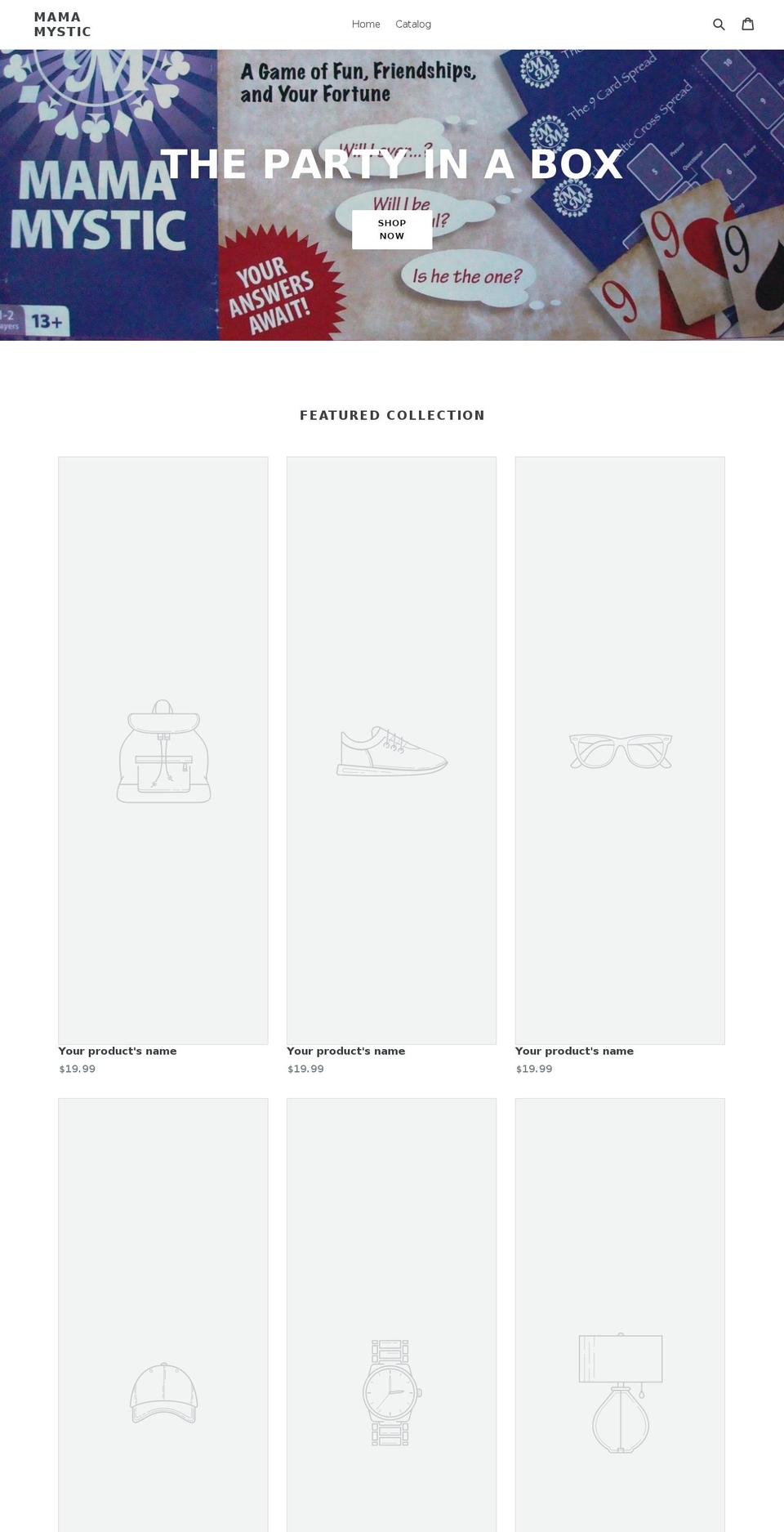 mamamystic.com — Shopify storefront screenshot