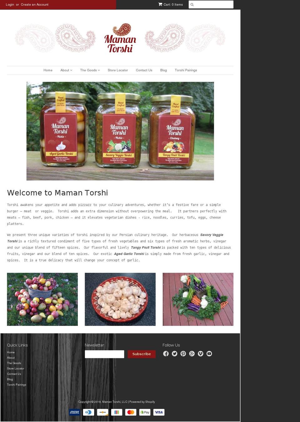 mamantorshi.com shopify website screenshot