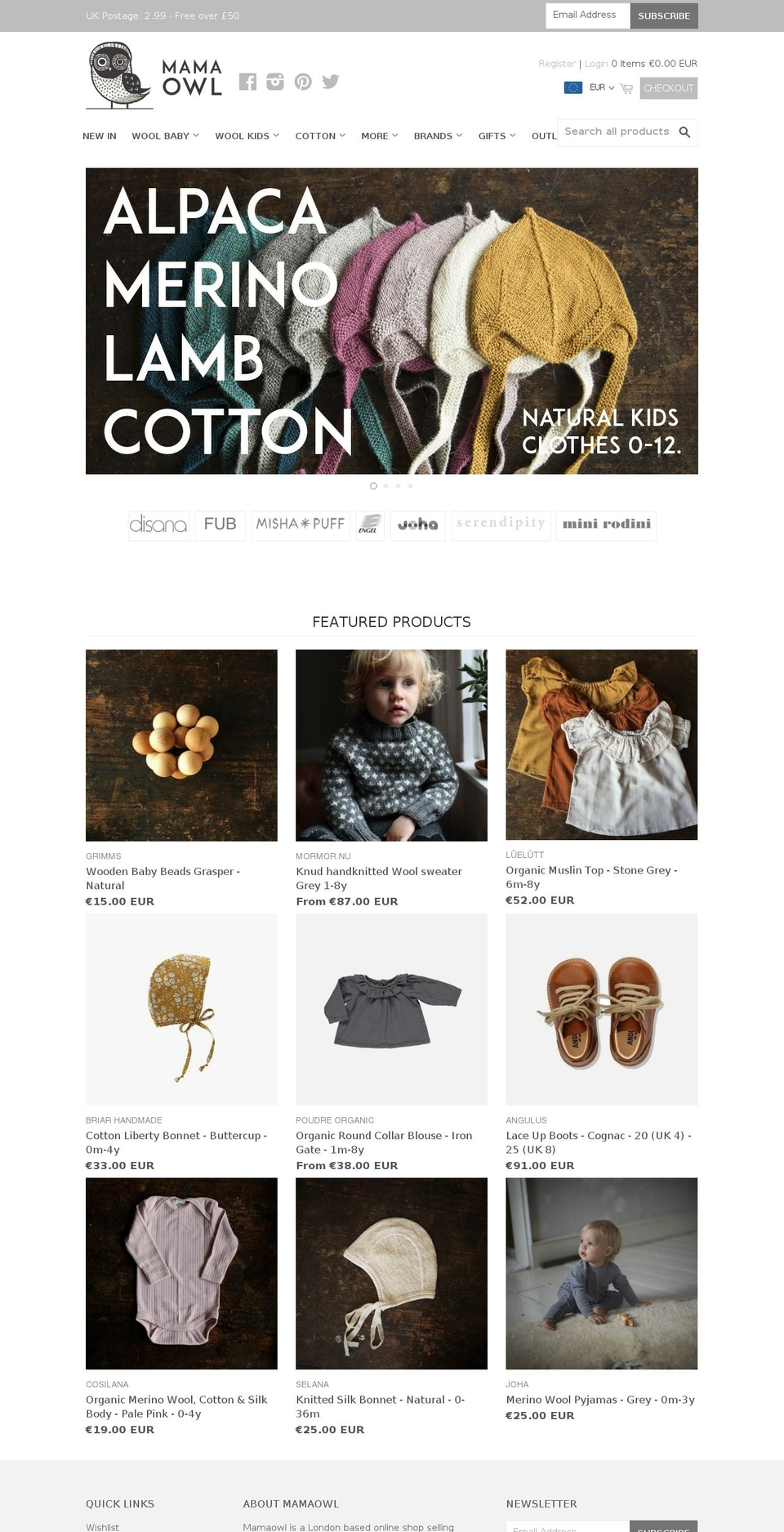 mamaowl.net shopify website screenshot