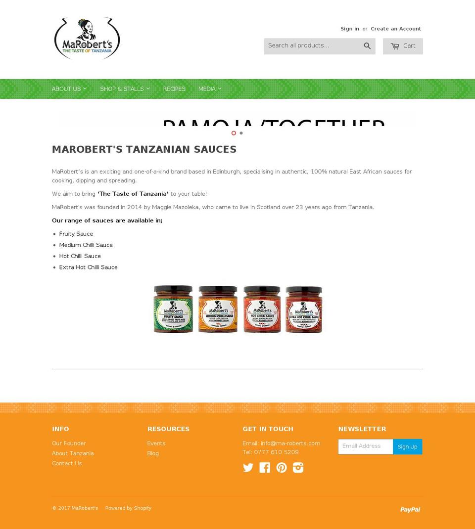 mamaroberts.com shopify website screenshot