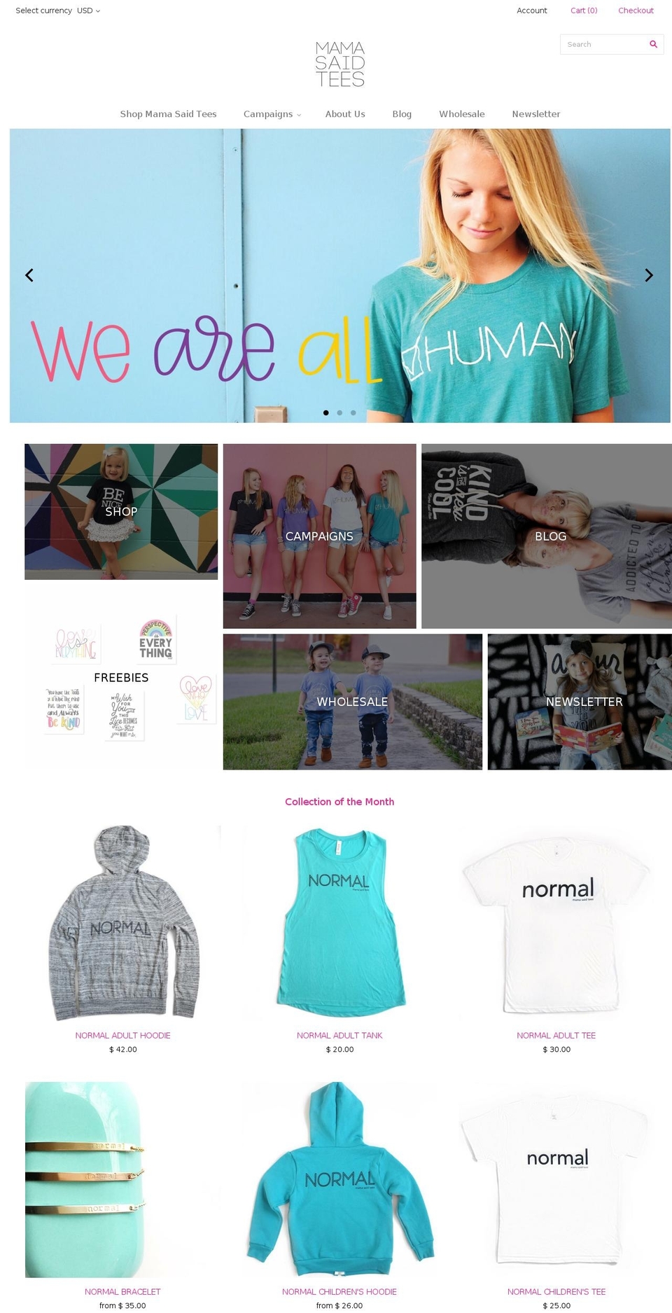 mamasaidtees.com shopify website screenshot