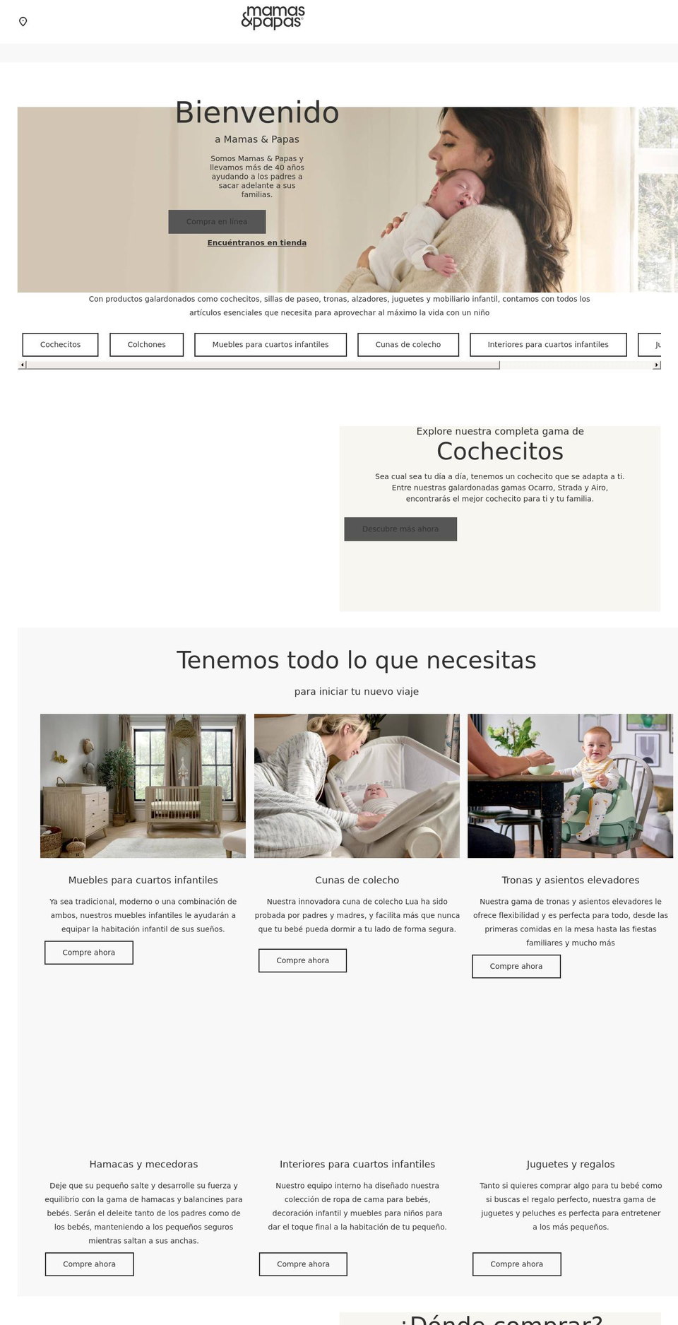 mamasandpapas.es shopify website screenshot
