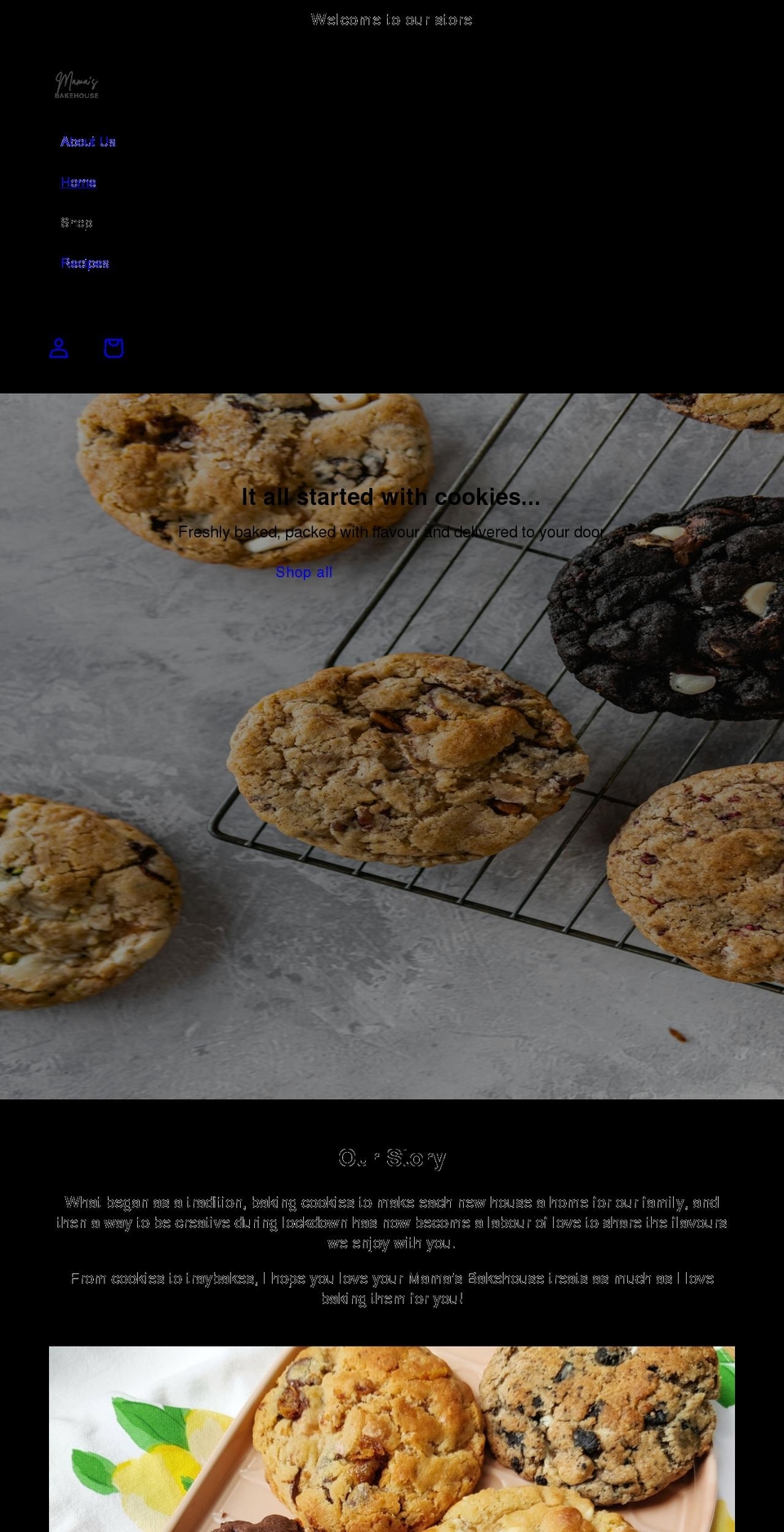 mamasbakehouse.co.uk shopify website screenshot