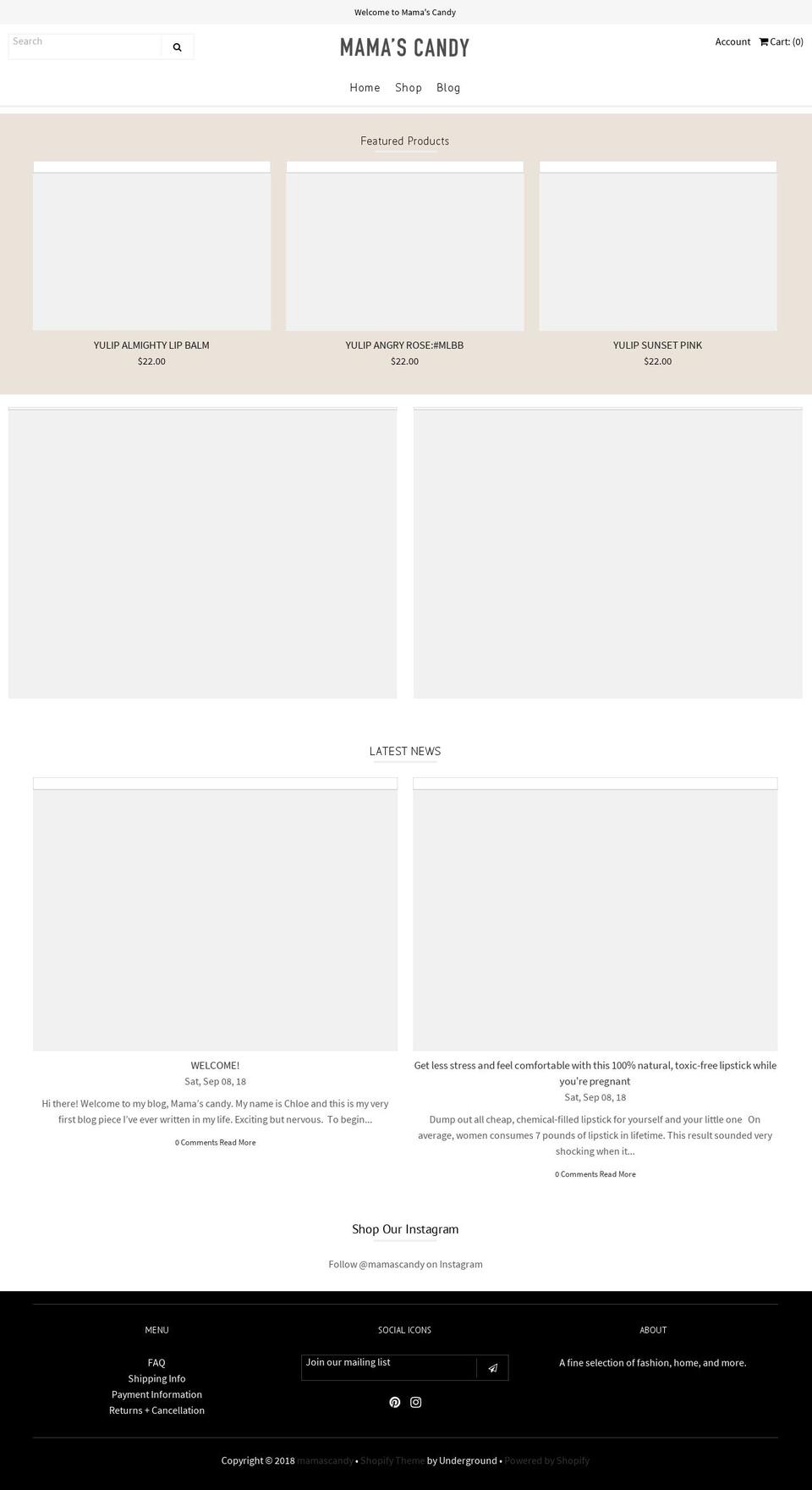 mamascandy.com — Shopify storefront screenshot