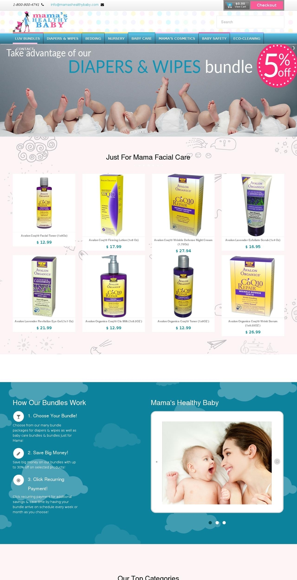 mamashealthybaby.com shopify website screenshot
