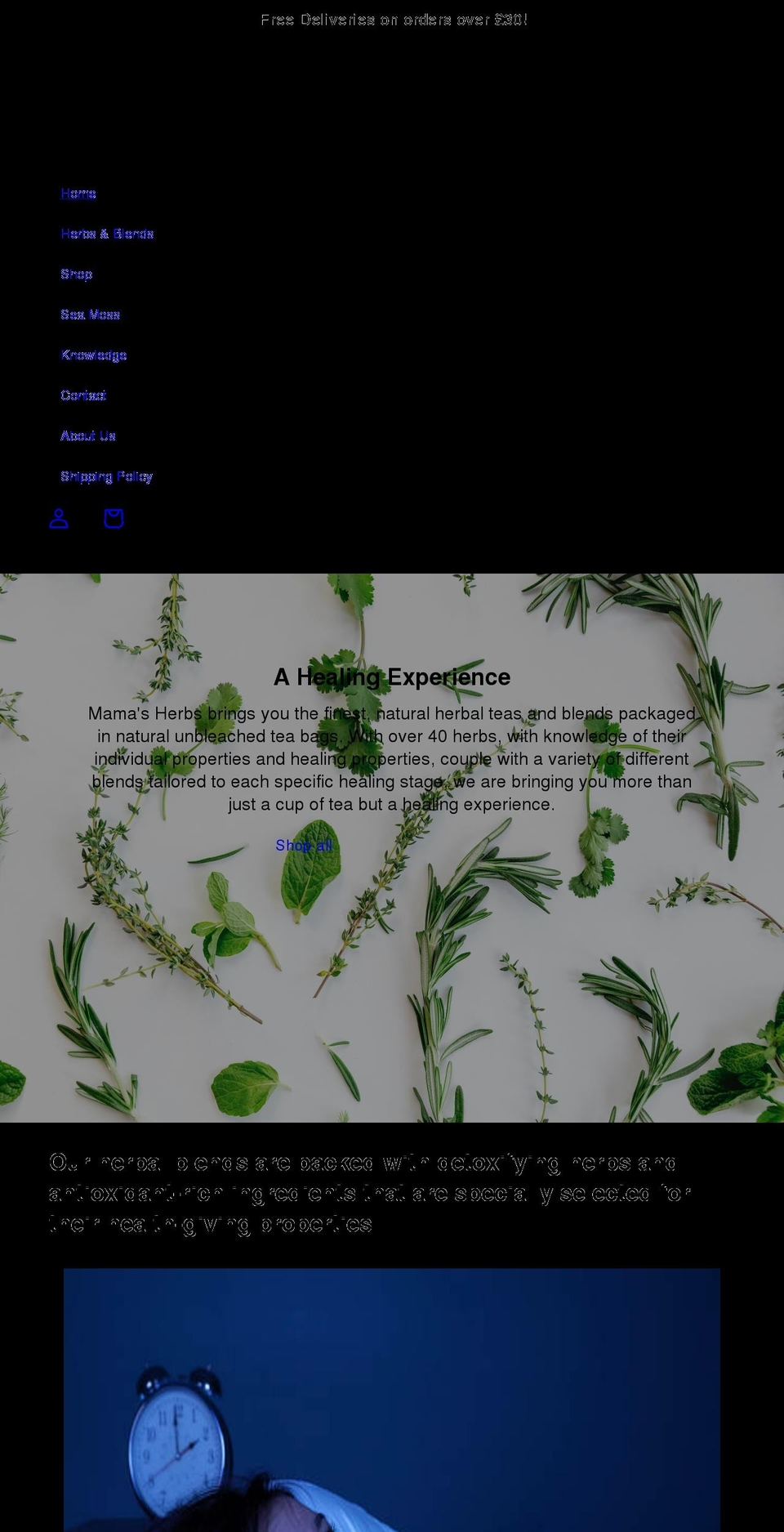 mamasherbs.com shopify website screenshot