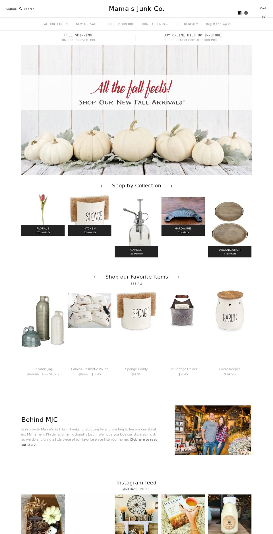 mamasjunkco.com shopify website screenshot