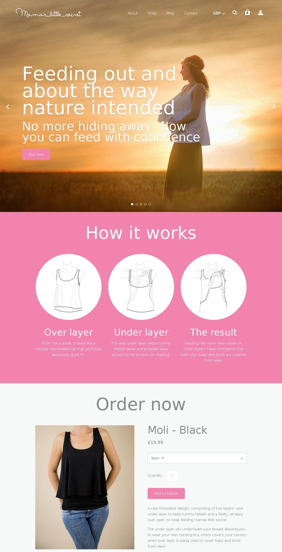 mamaslittlesecret.co.uk shopify website screenshot