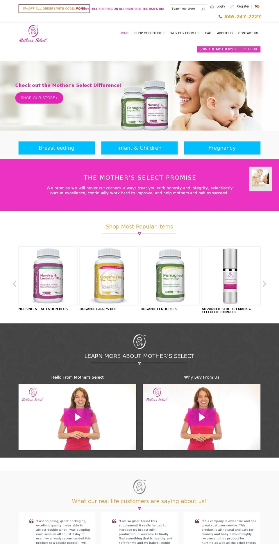 mamasselect.com shopify website screenshot