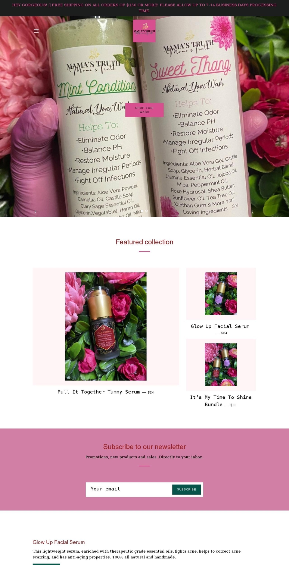 mamastruthllc.com shopify website screenshot