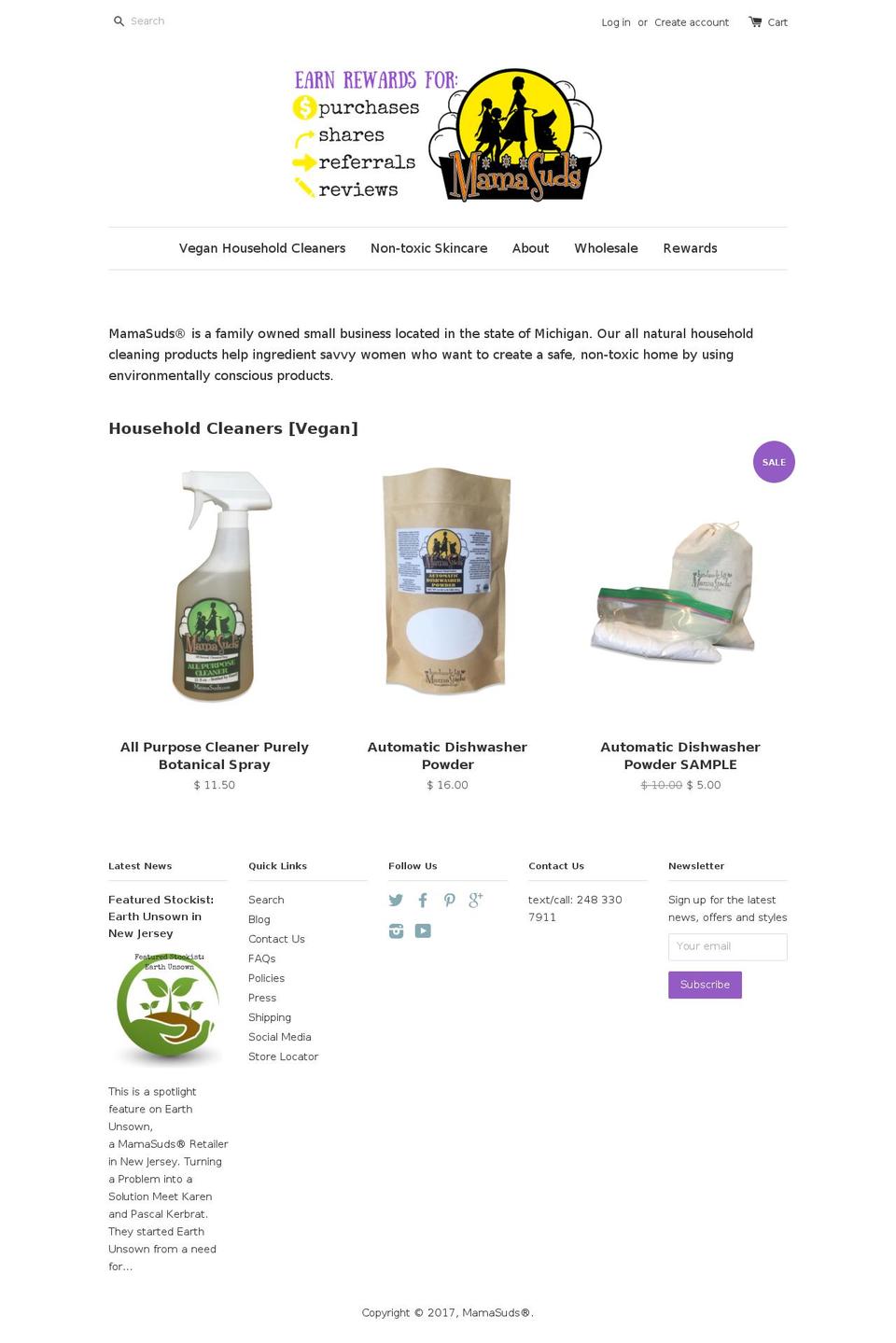 mamasuds.com shopify website screenshot