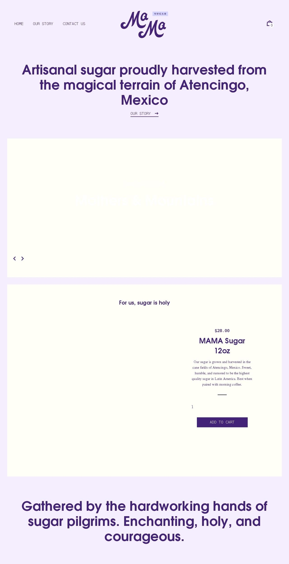 mamasugarco.com shopify website screenshot