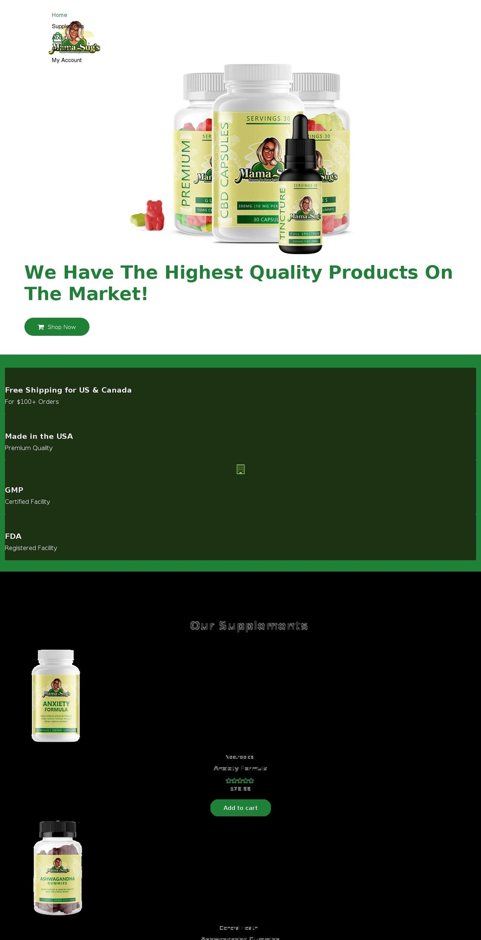 Rocktomic Theme Shopify theme site example mamasugs.com