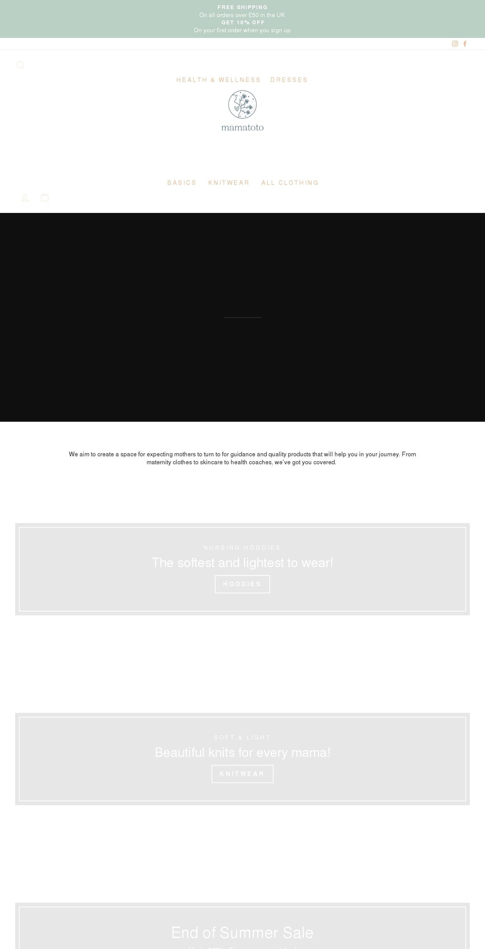 mamatotos.com shopify website screenshot