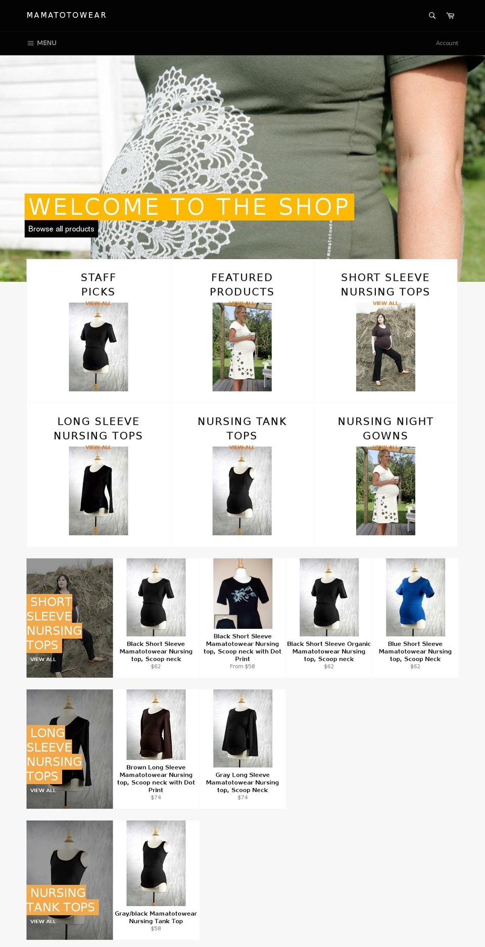 mamatotowear.com shopify website screenshot