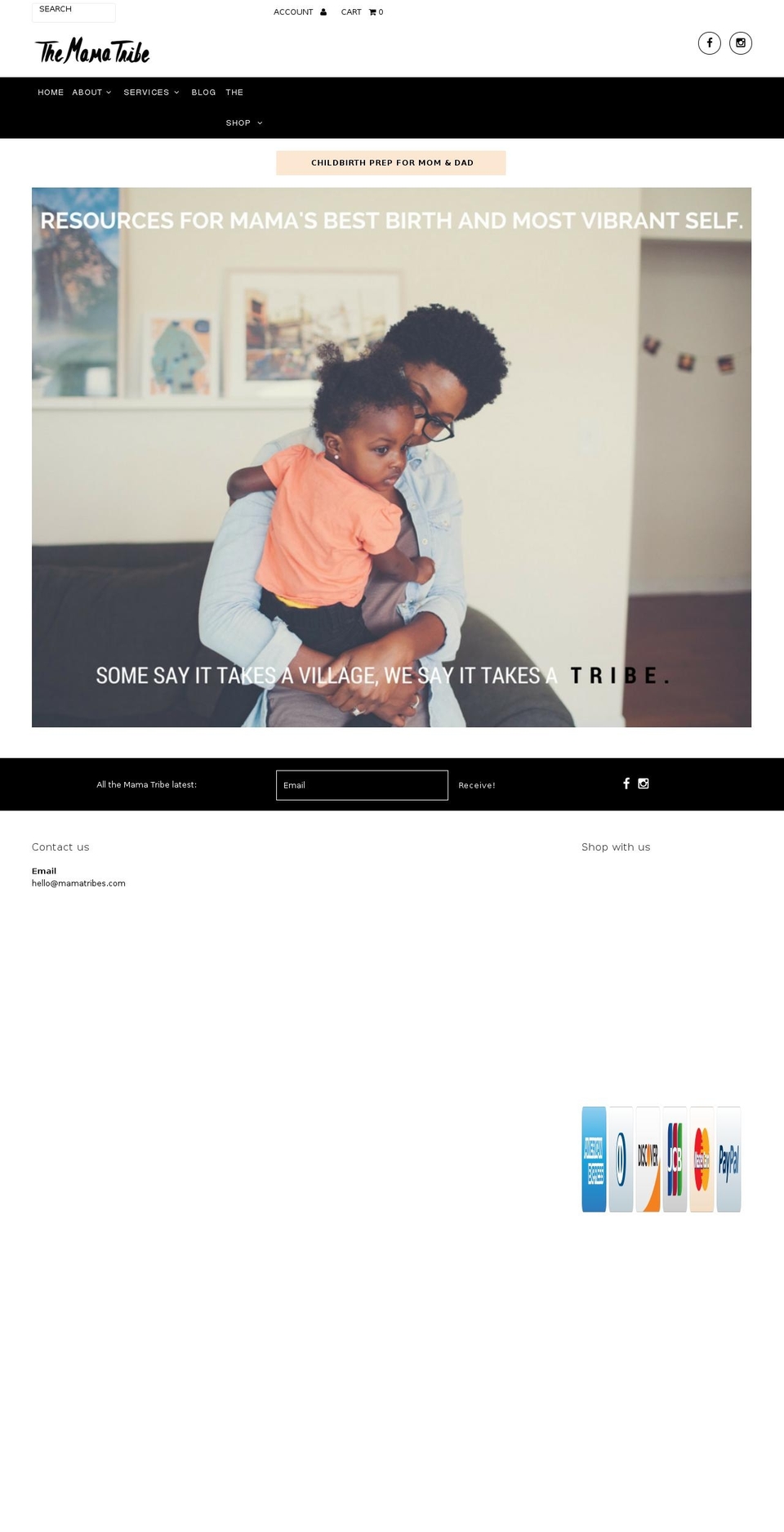 mamatribes.com shopify website screenshot