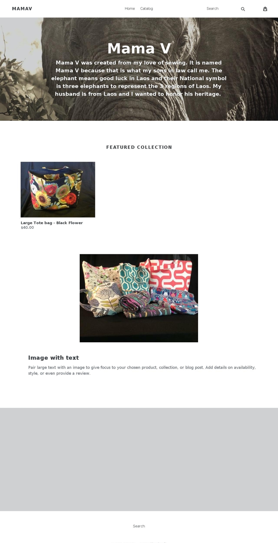 mamav.org shopify website screenshot