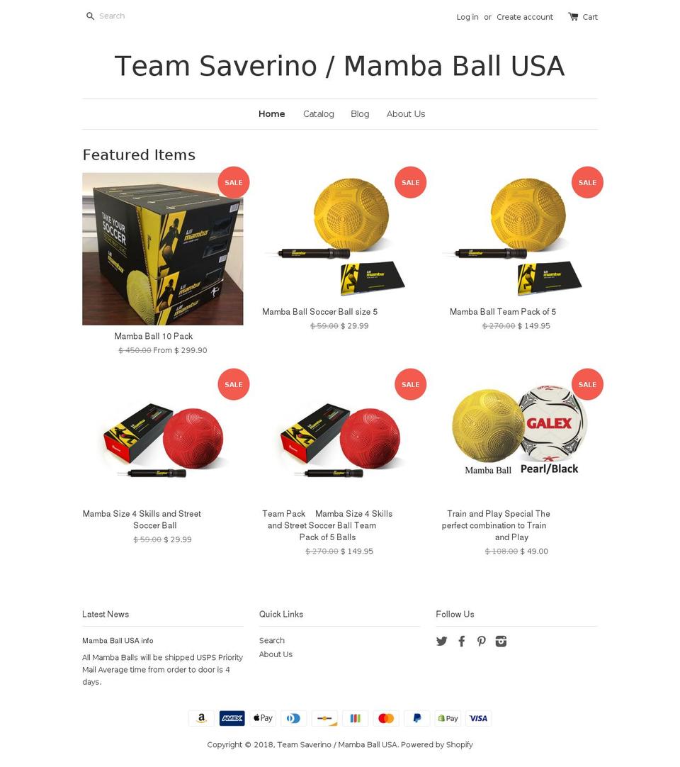 mambaballusa.com — Shopify storefront screenshot