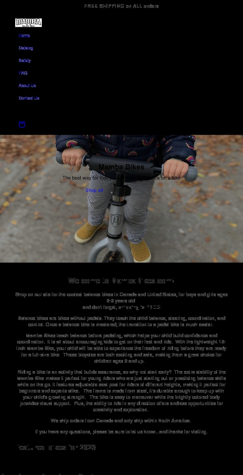 mambabikes.com shopify website screenshot