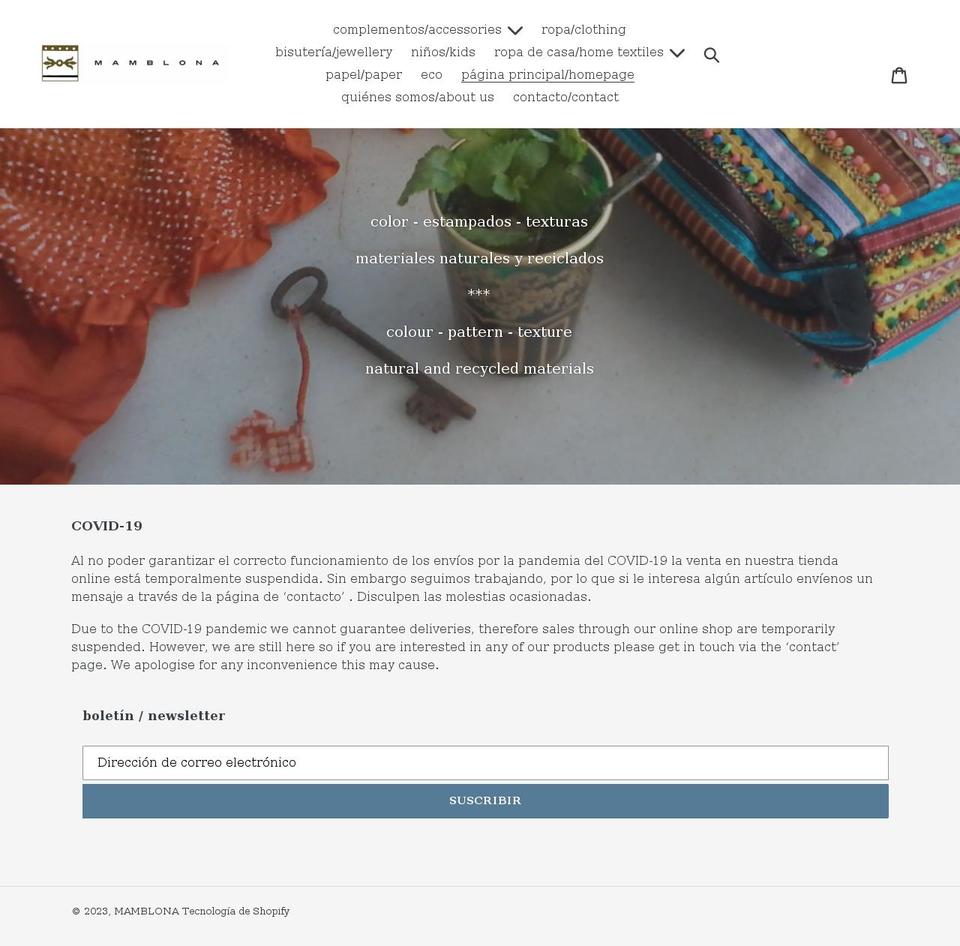 mamblona.com shopify website screenshot