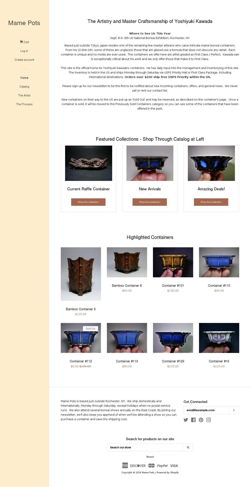 mame-pots.info shopify website screenshot