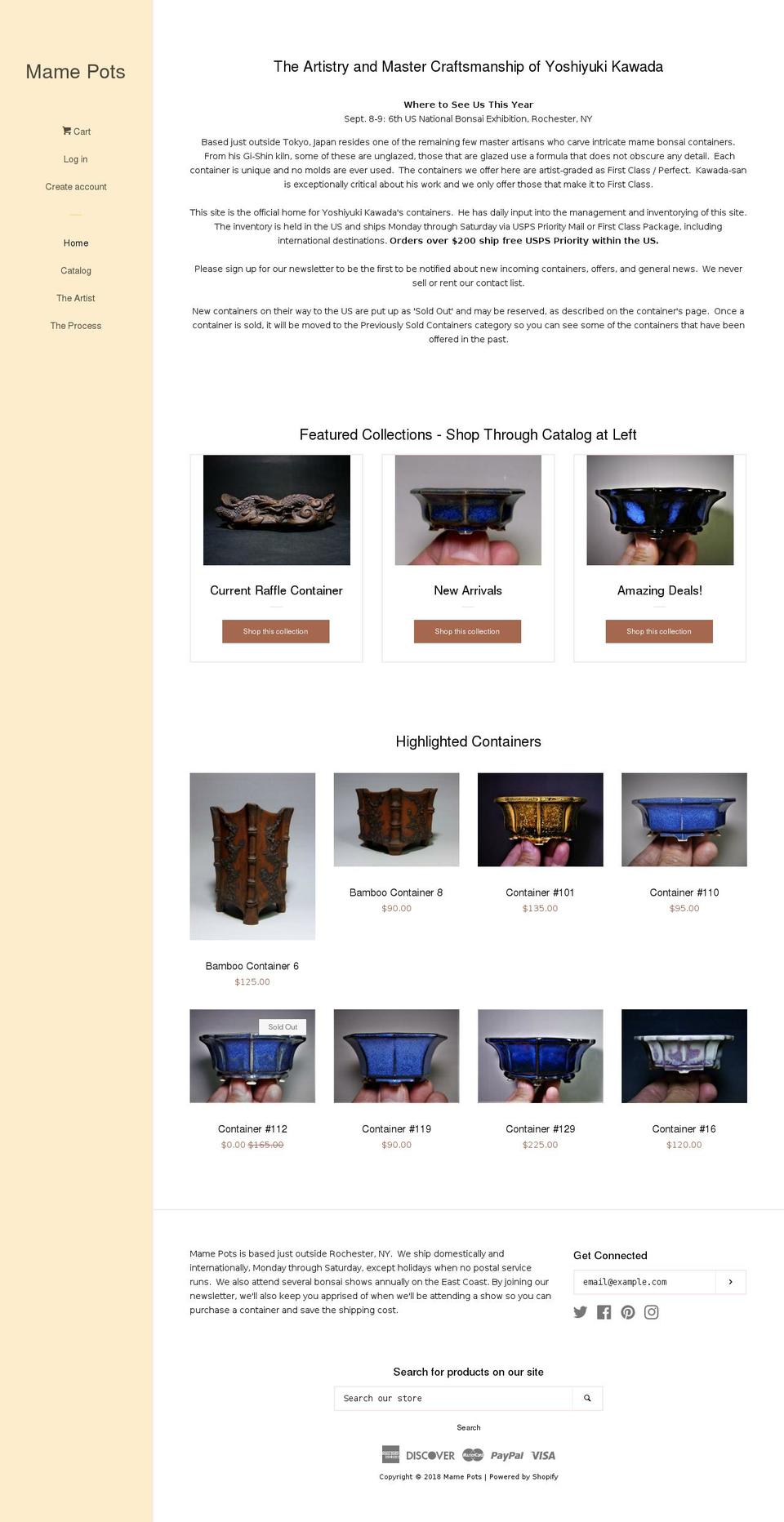mame-pots.org shopify website screenshot