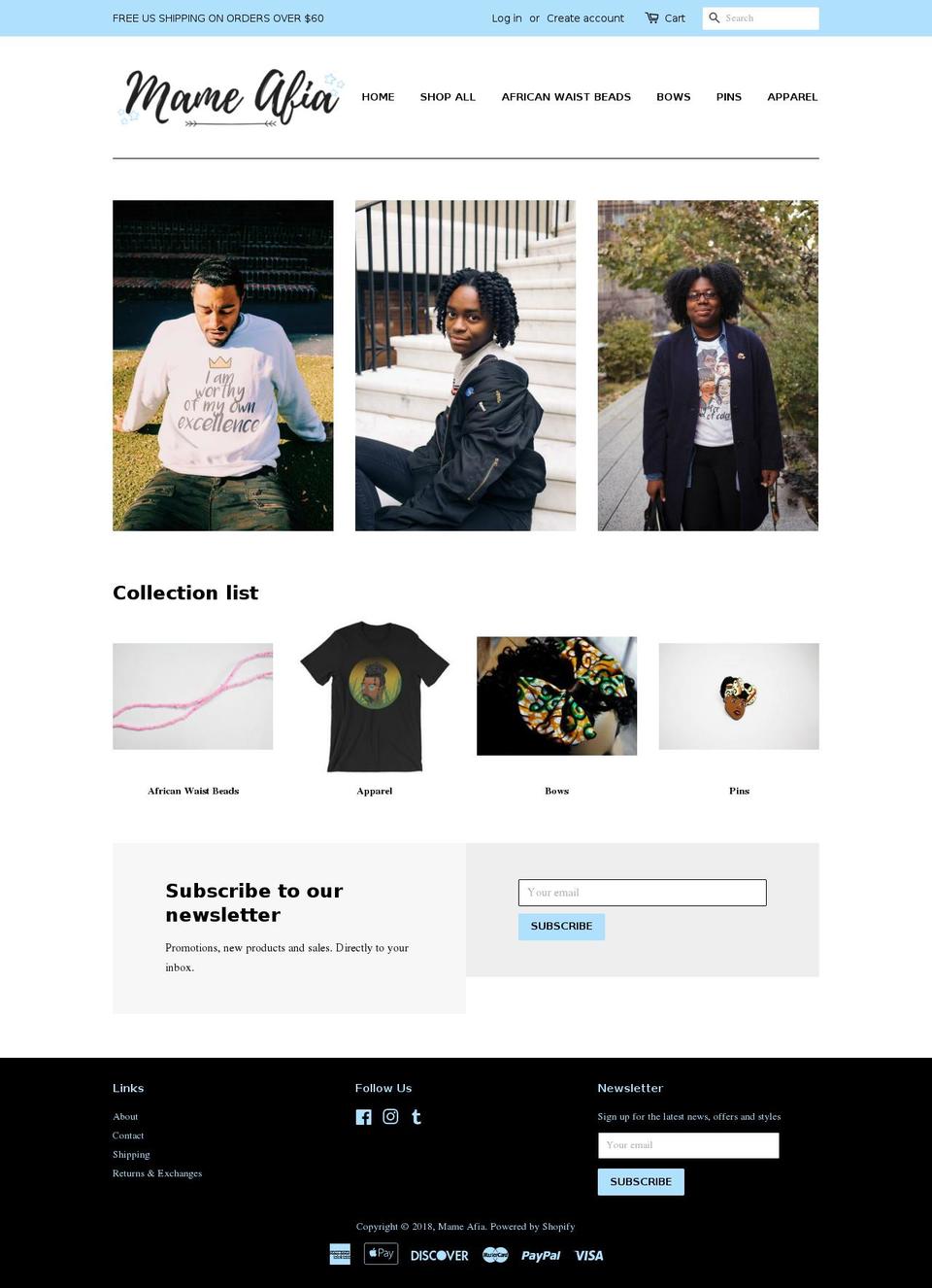 mameafia.com — Shopify storefront screenshot