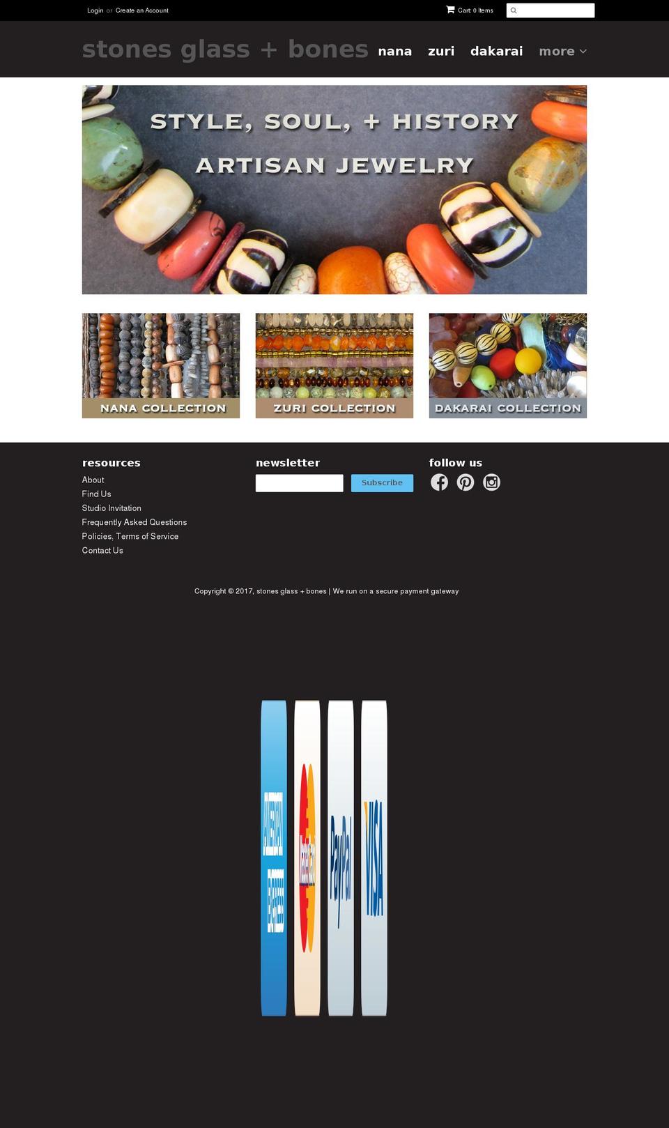 Stones, Glass, + Bones v2.0 Shopify theme site example mamediarrastyle.com