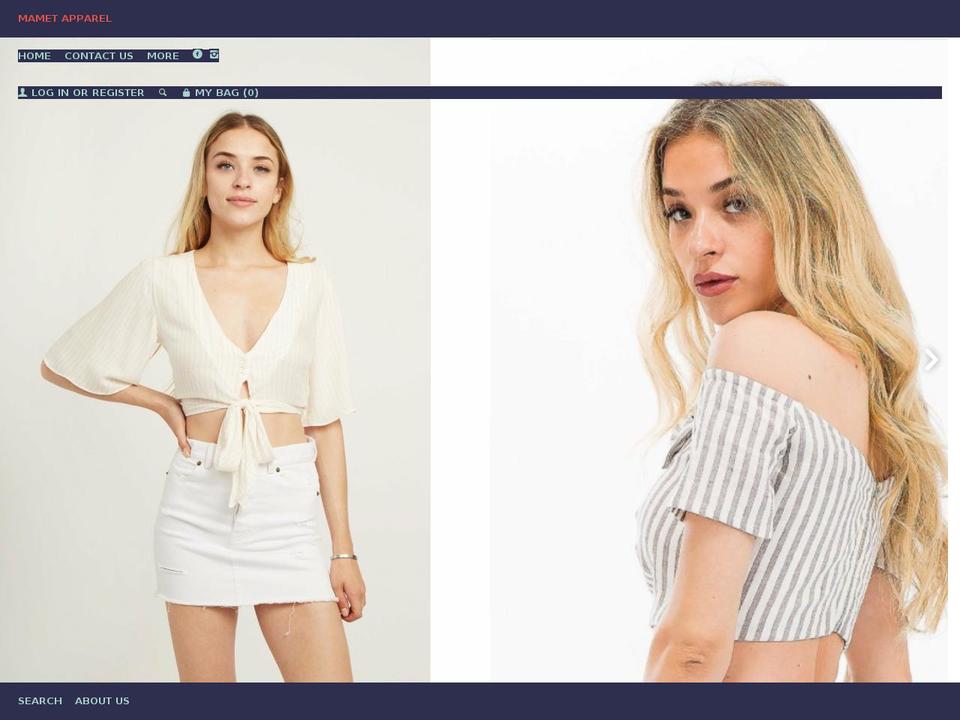 mametapparel.com — Shopify storefront screenshot