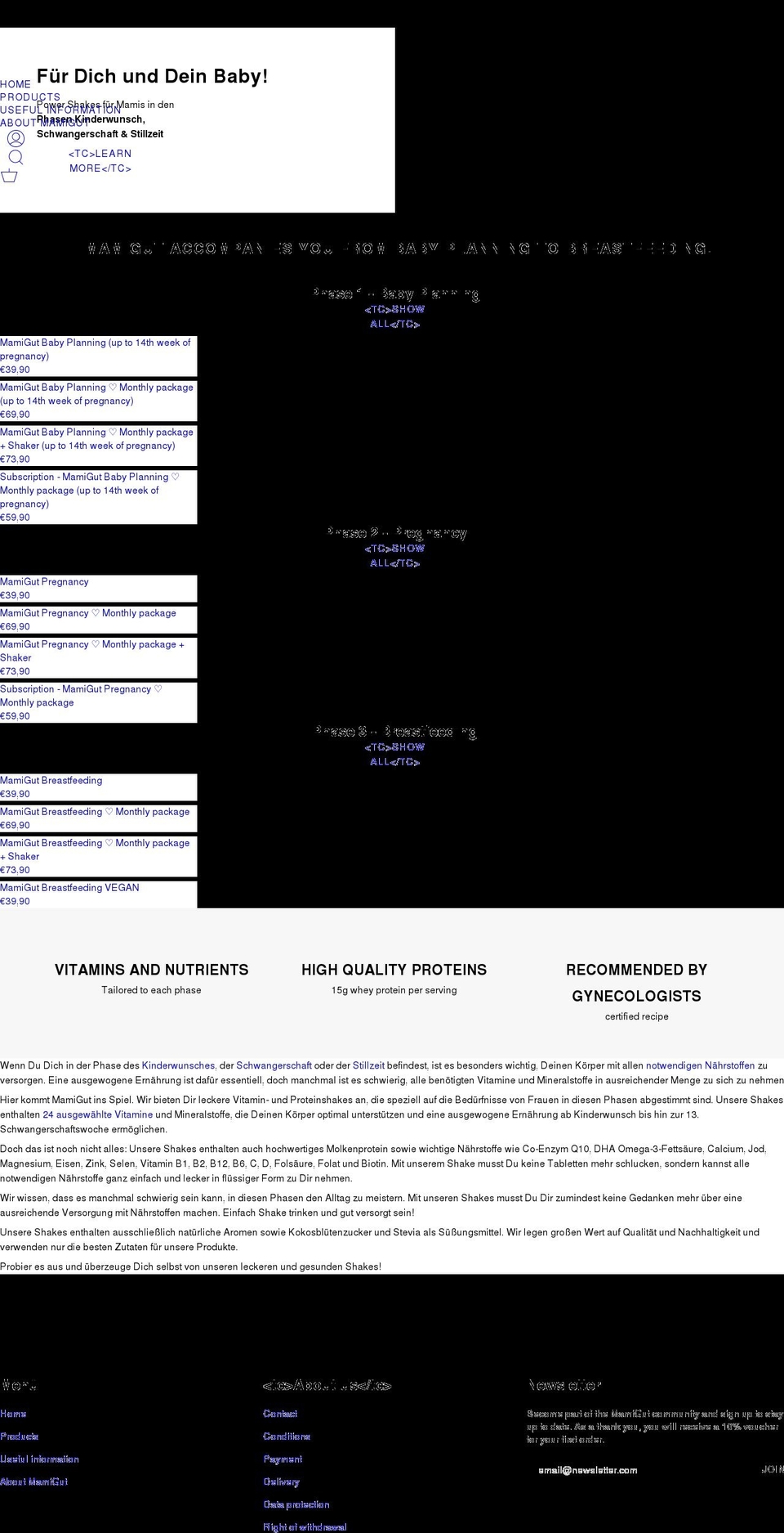 mamigut.com shopify website screenshot