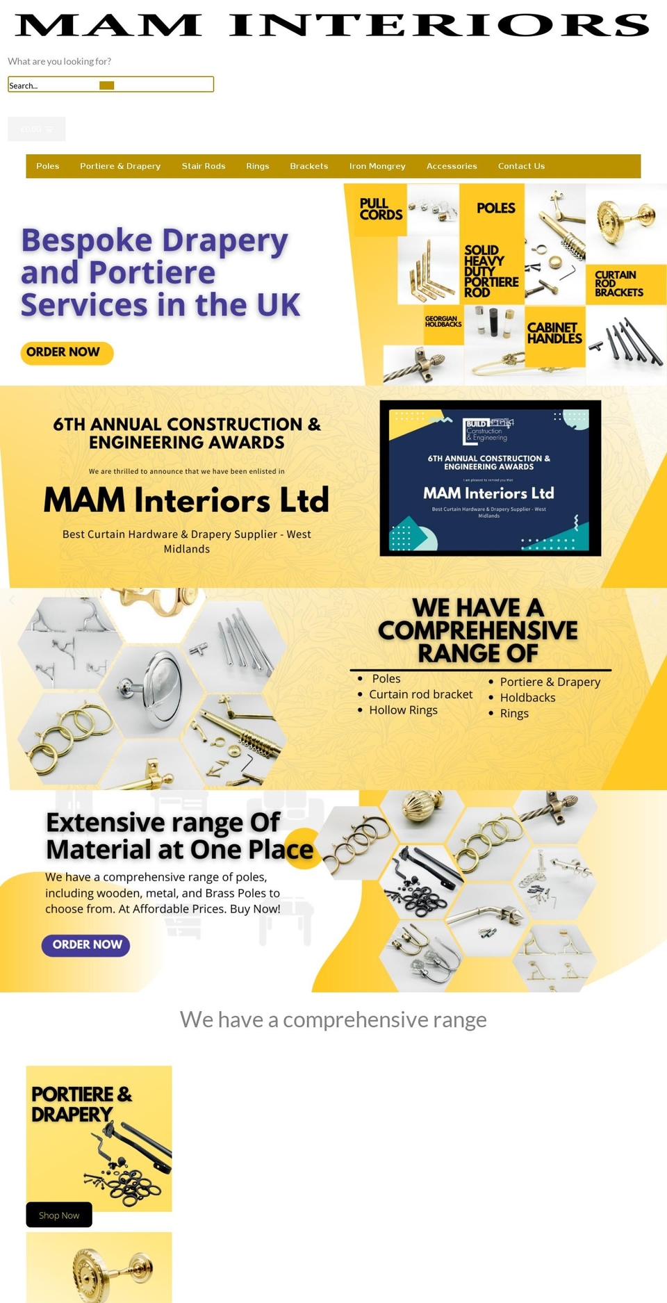 maminteriors.co.uk shopify website screenshot