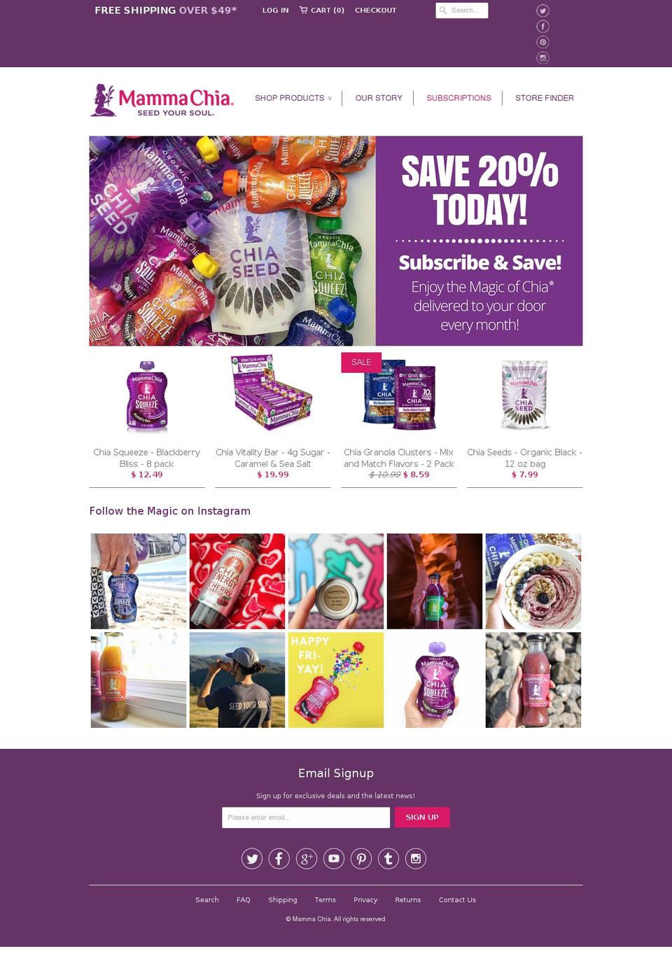 Mamma Chia Shopify theme site example mammachiawholesale.com