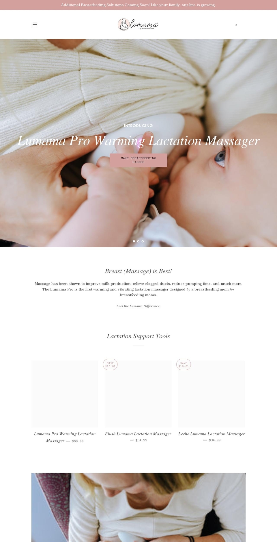 mammaease.com shopify website screenshot
