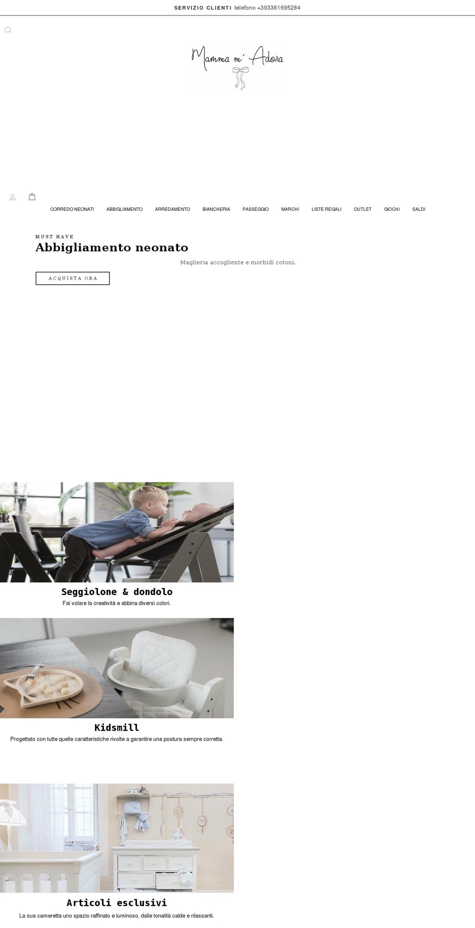 mammamiadora.com shopify website screenshot