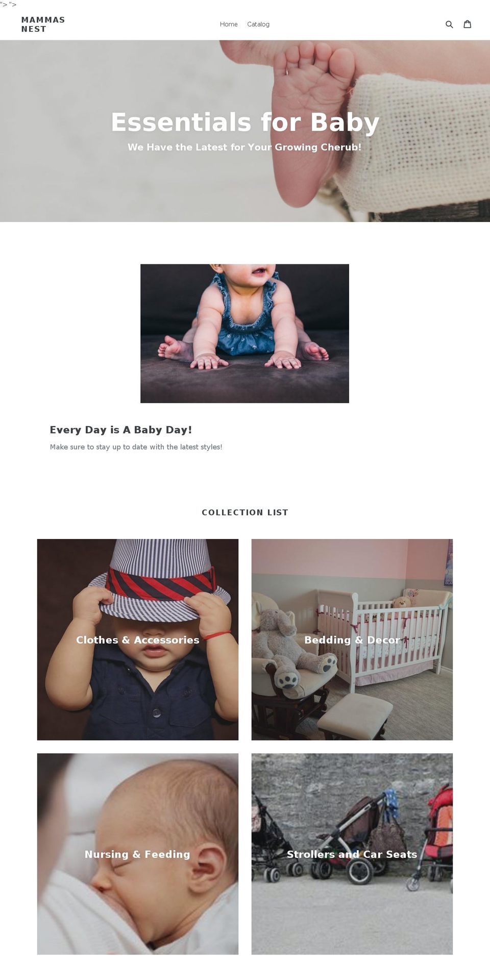 mammasnest.com — Shopify storefront screenshot