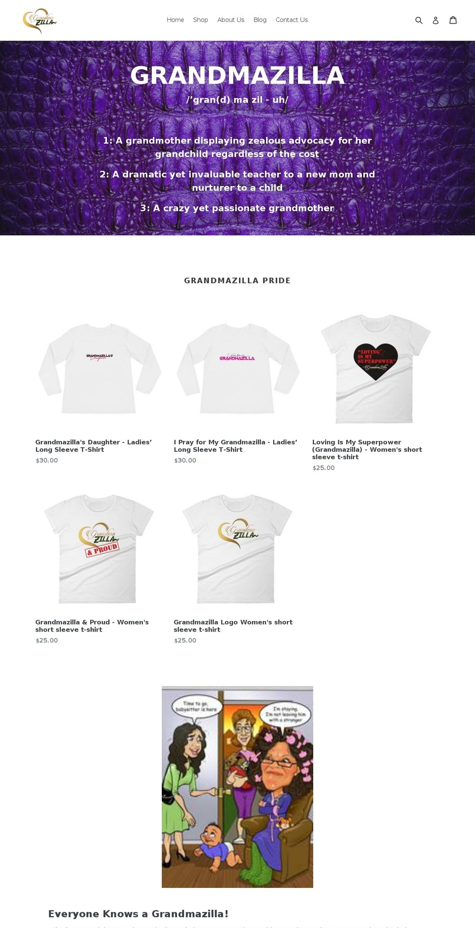 mammazilla.com — Shopify storefront screenshot