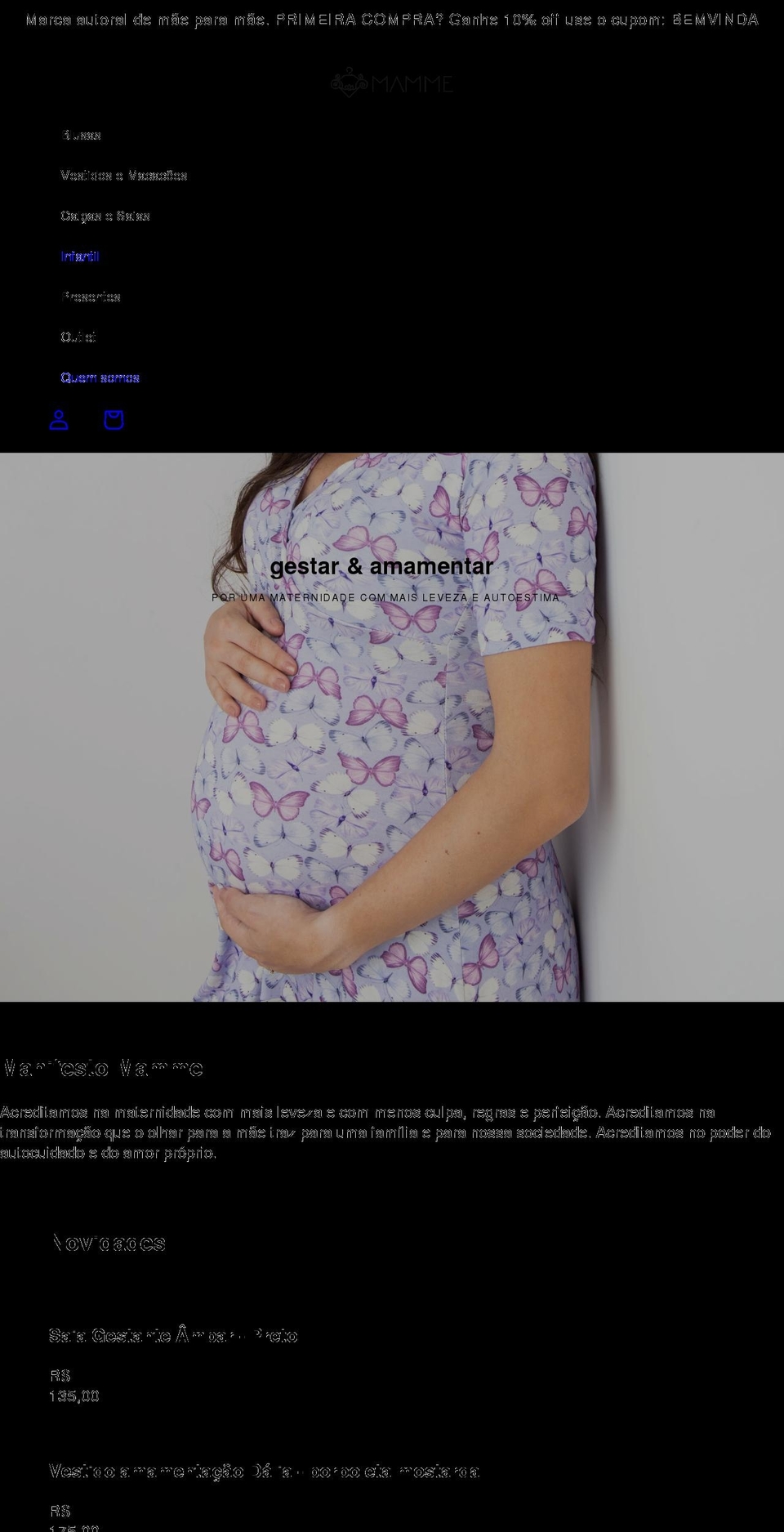 mamme.com.br shopify website screenshot