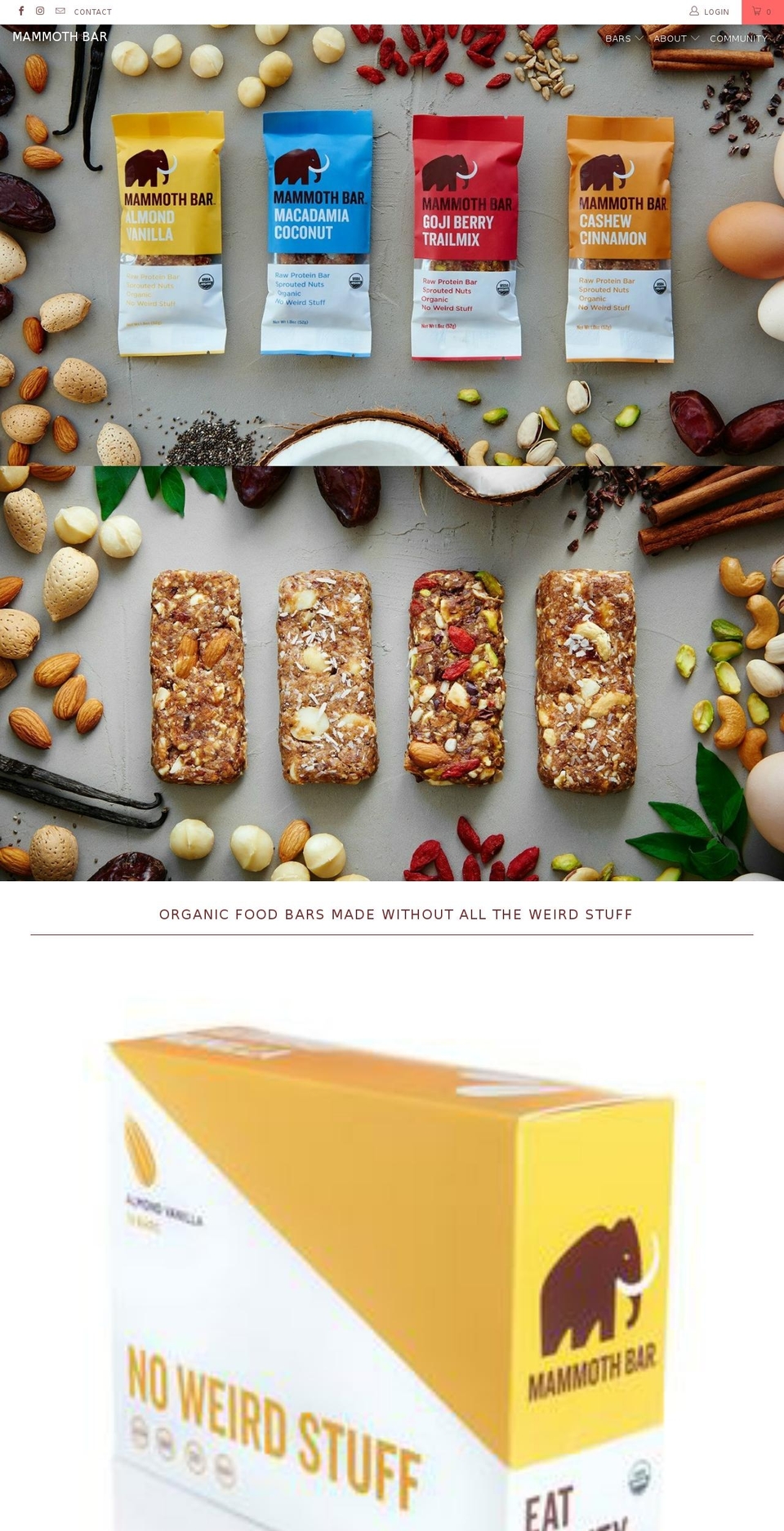 mammothbar.com shopify website screenshot