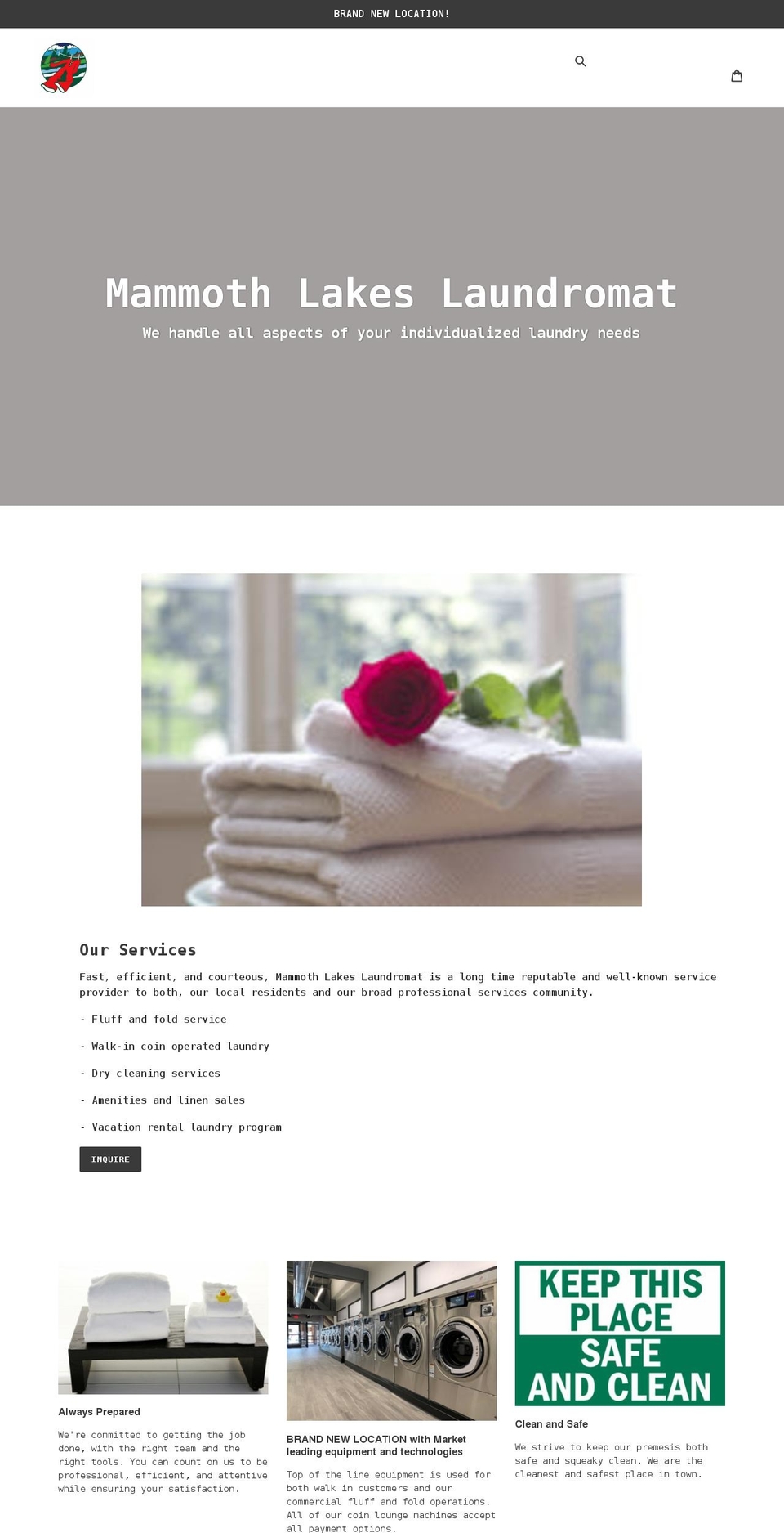 mammothlaundry.com shopify website screenshot