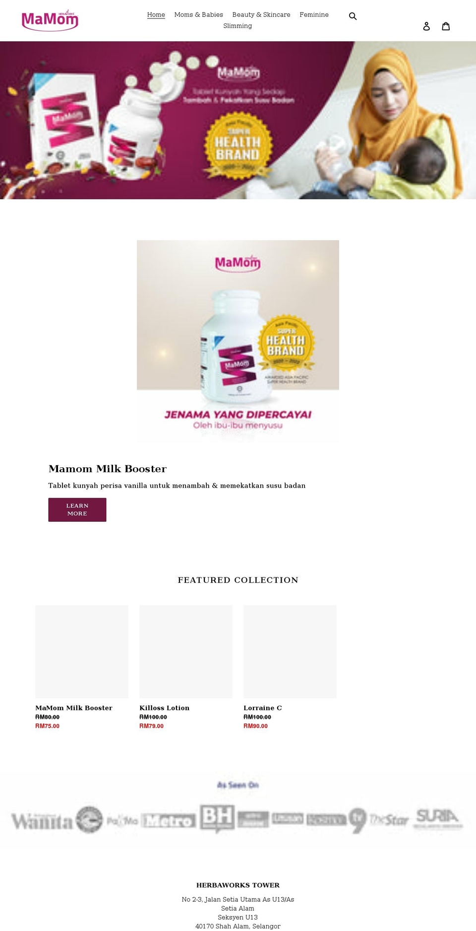 mamom.my shopify website screenshot